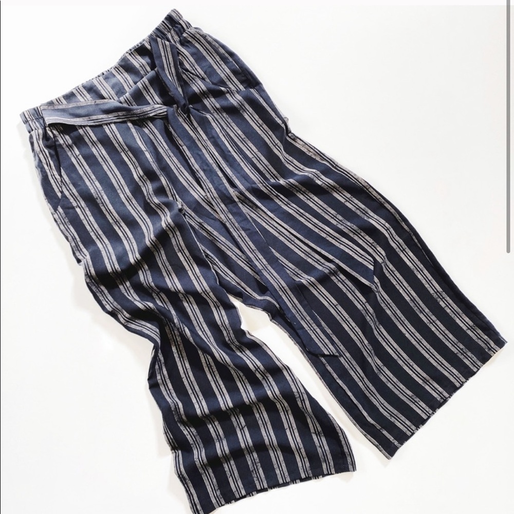 Navy blue and white stripped Palazzo pants